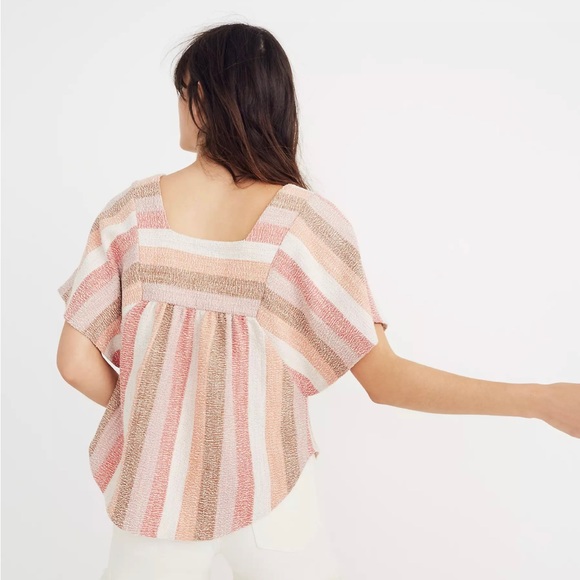 Madewell Texture & Thread Butterfly Top in Sherbet Stripe - Picture 9 of 10